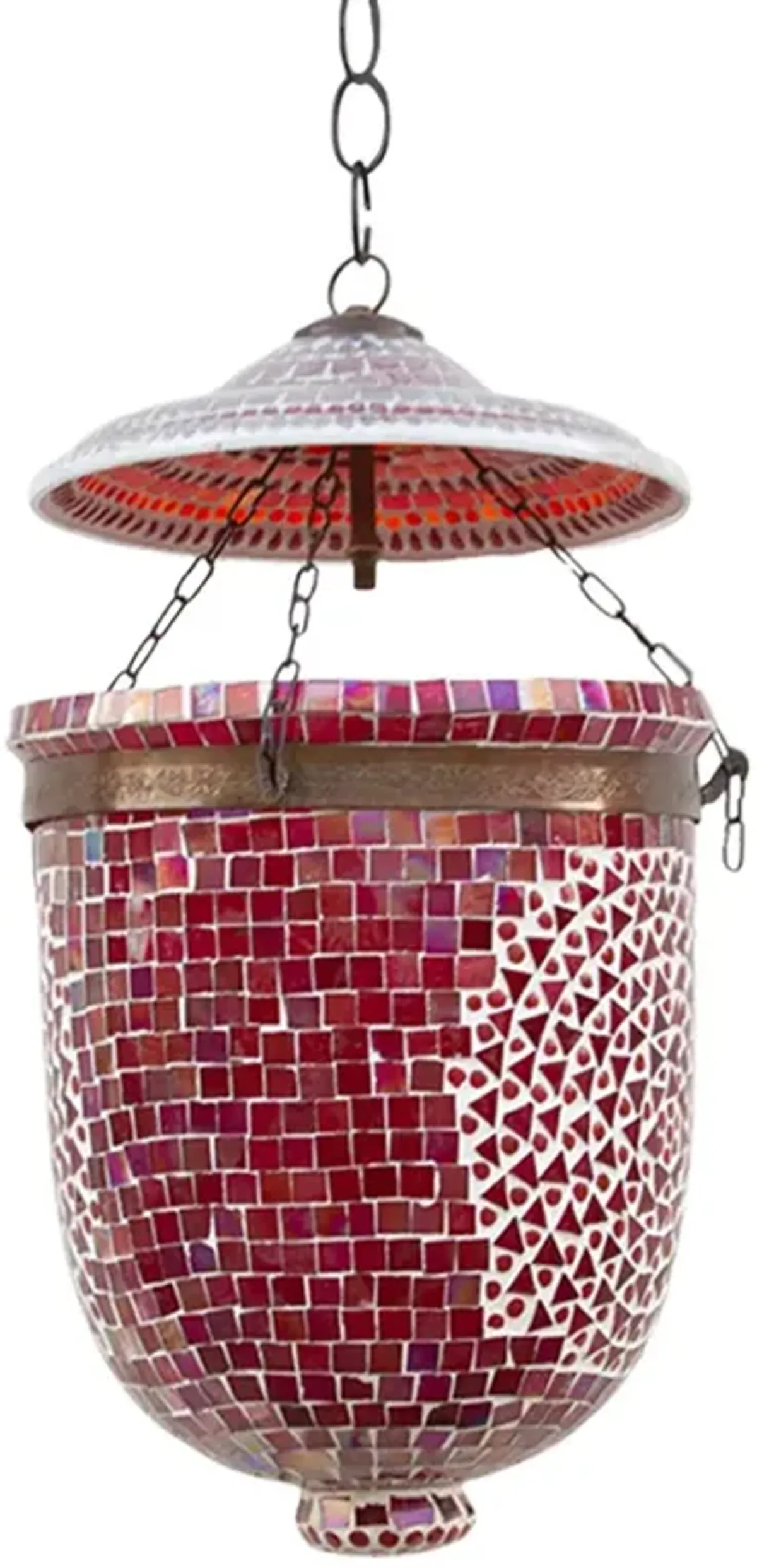 Garnet Pendant Mosaic Lantern - de-cor - Red