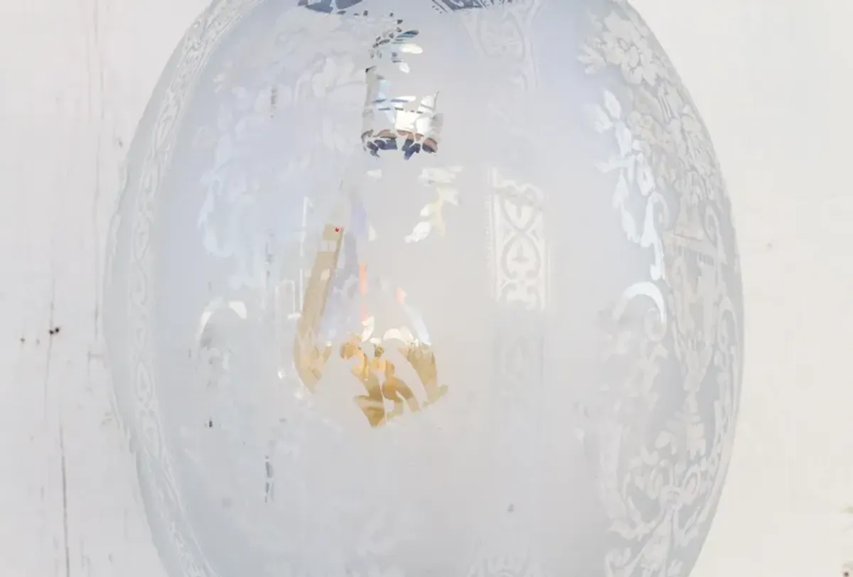 Teardrop Clear Etched Lamp - de-cor