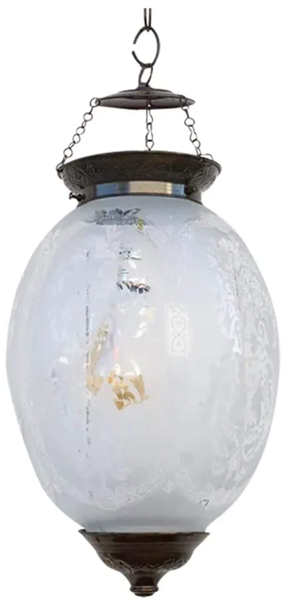 Teardrop Clear Etched Lamp - de-cor