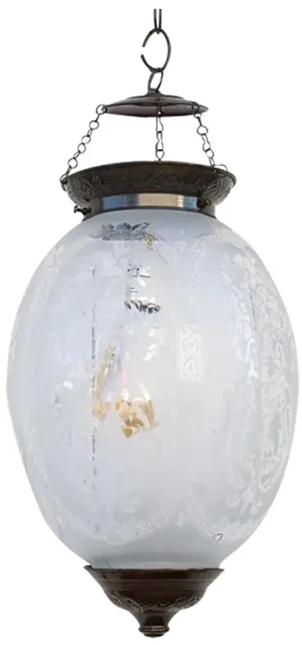 Teardrop Clear Etched Lamp - de-cor