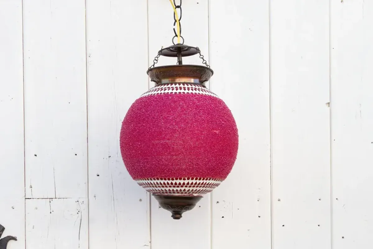 Magenta Pendant Sphere Lantern - de-cor - Red