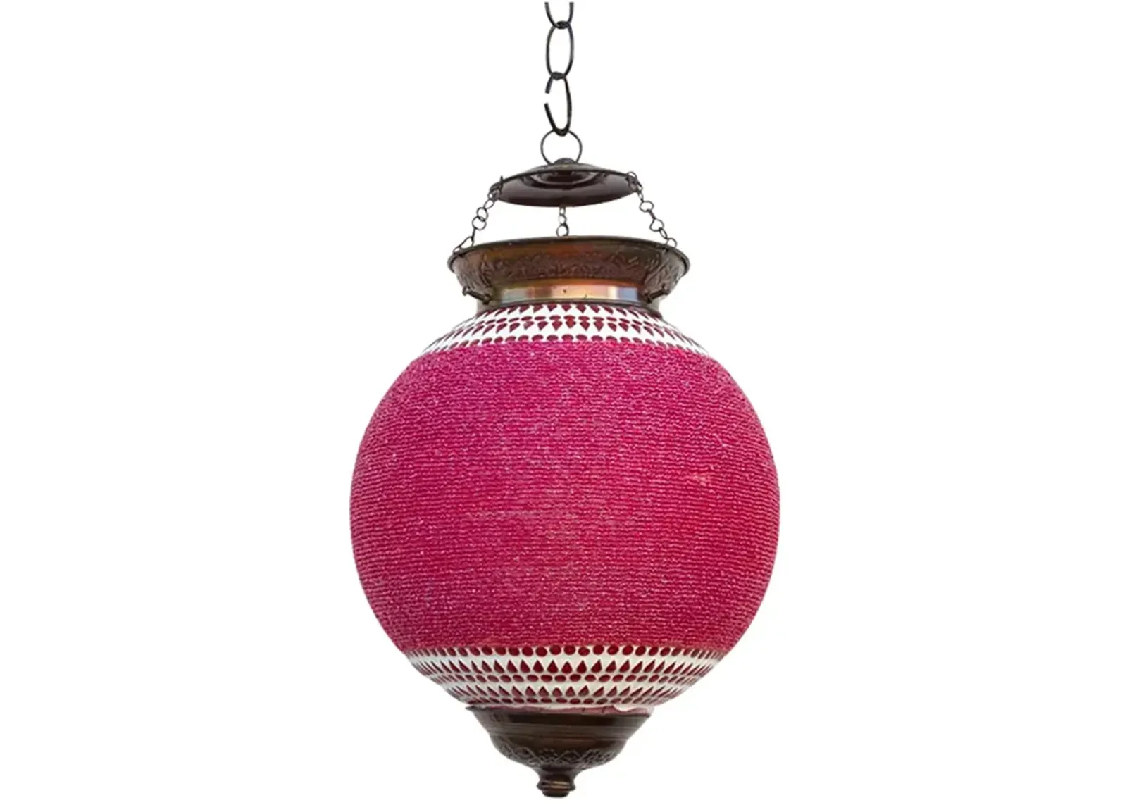 Magenta Pendant Sphere Lantern - de-cor - Red