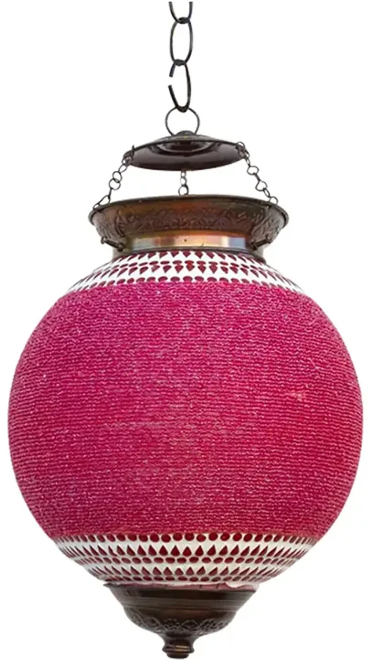 Magenta Pendant Sphere Lantern - de-cor - Red