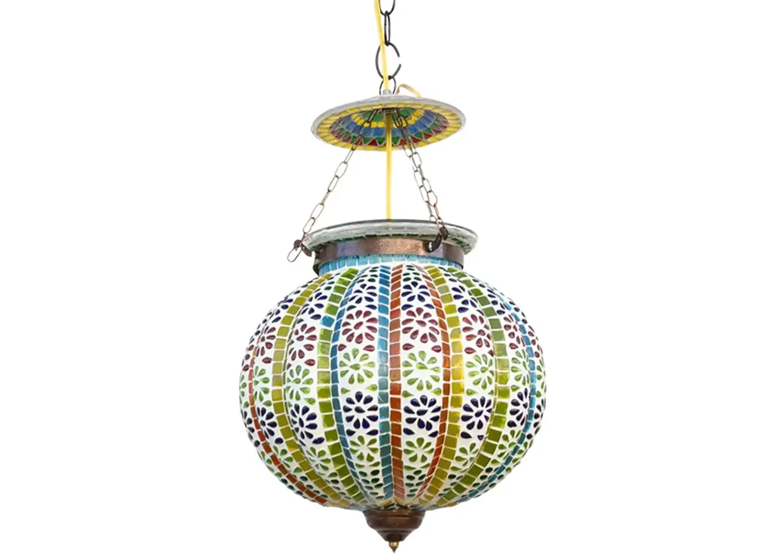 Brightly Colorful Mosaic Hanging Lamp - de-cor - Multi