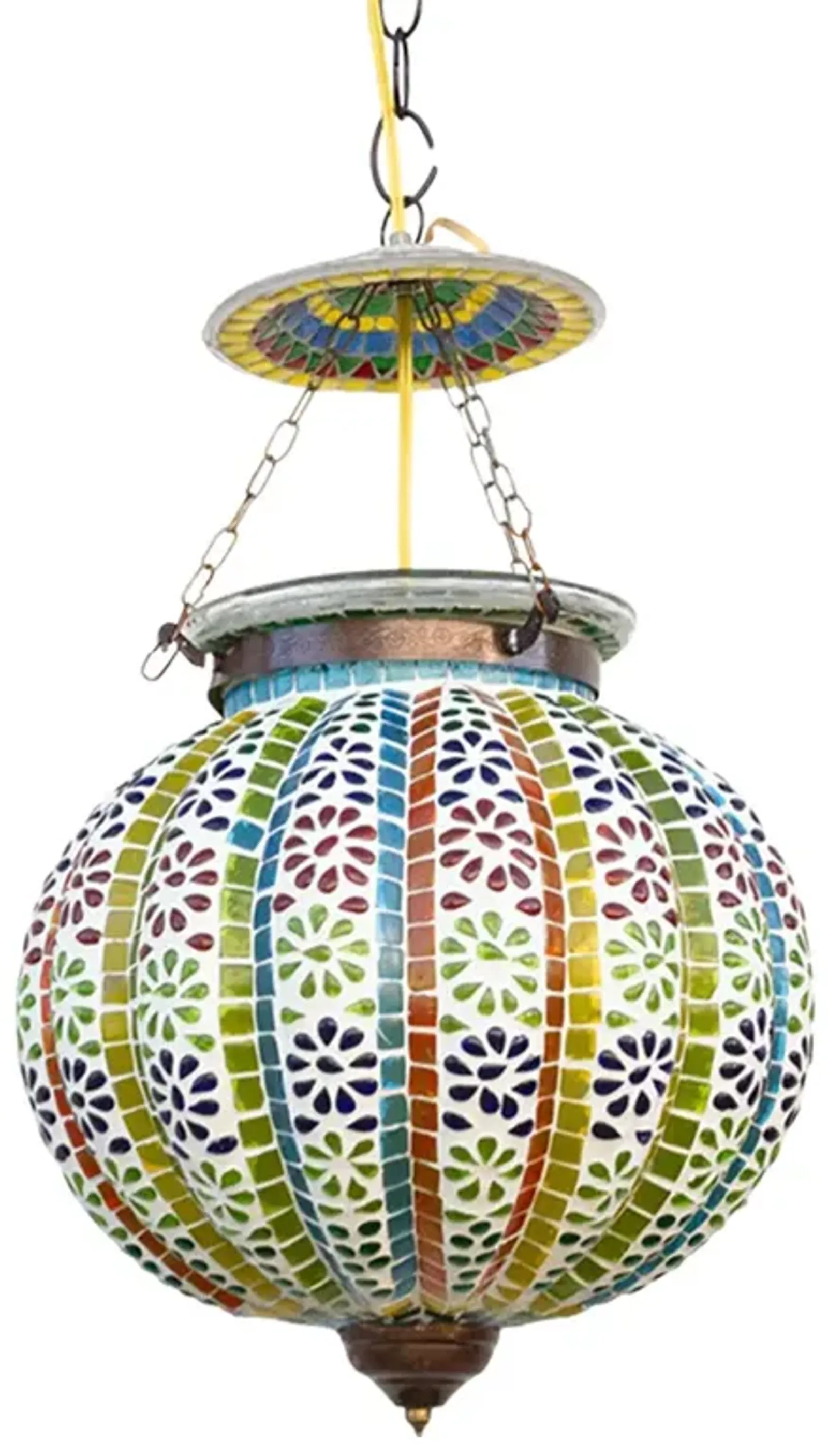 Brightly Colorful Mosaic Hanging Lamp - de-cor - Multi