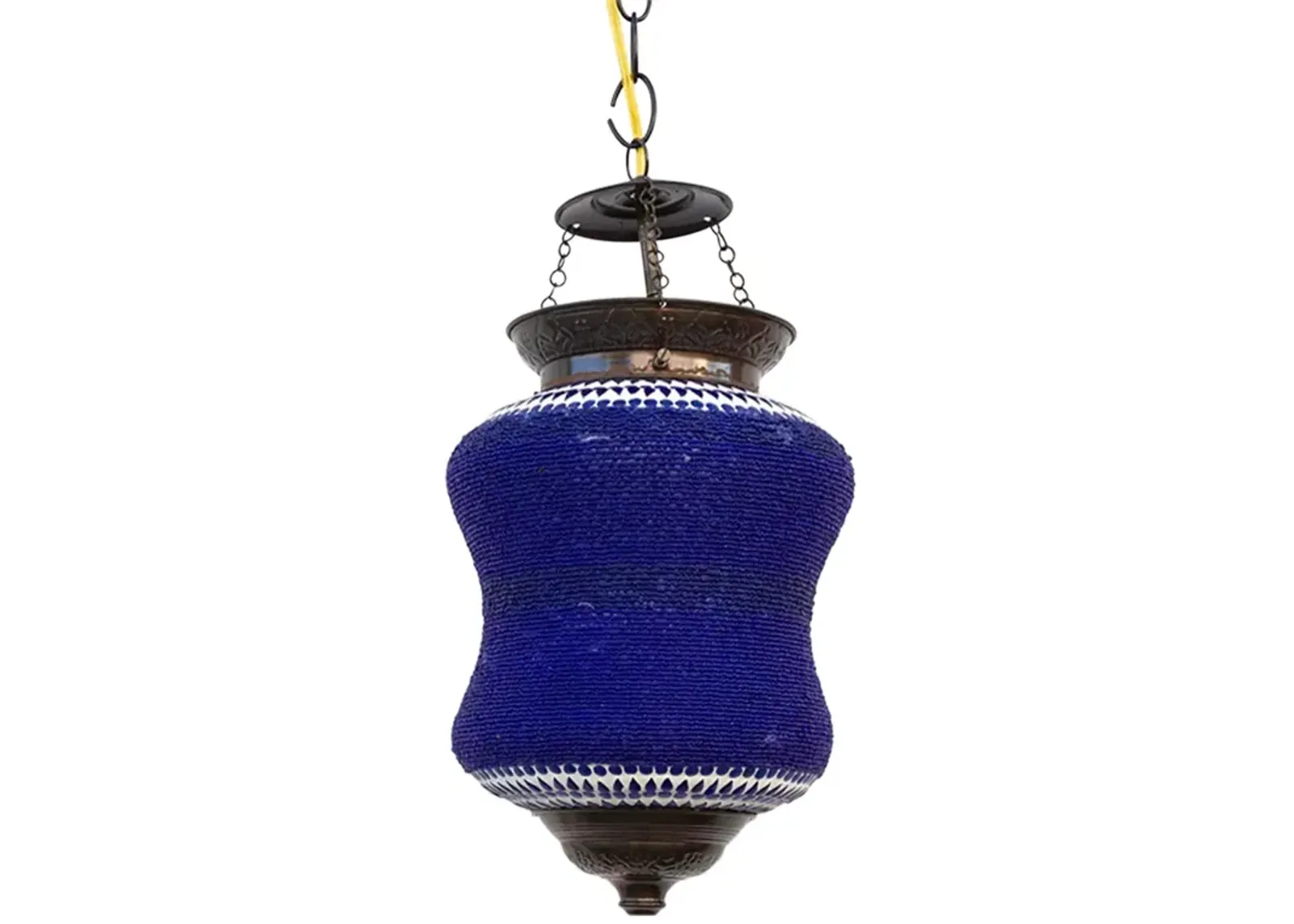 Blue Beaded Pendant Lamp - de-cor