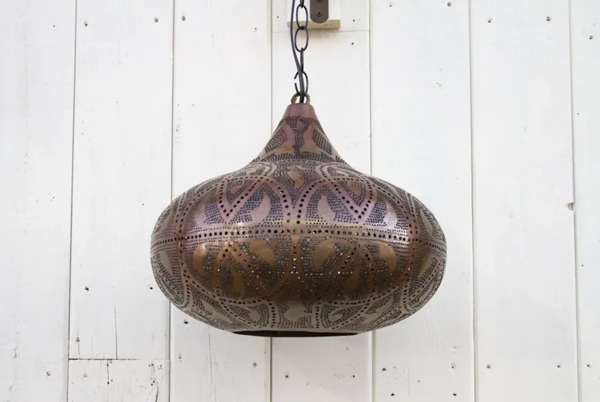 Diae Moorish Sphere Pendant Lantern - de-cor - Brown