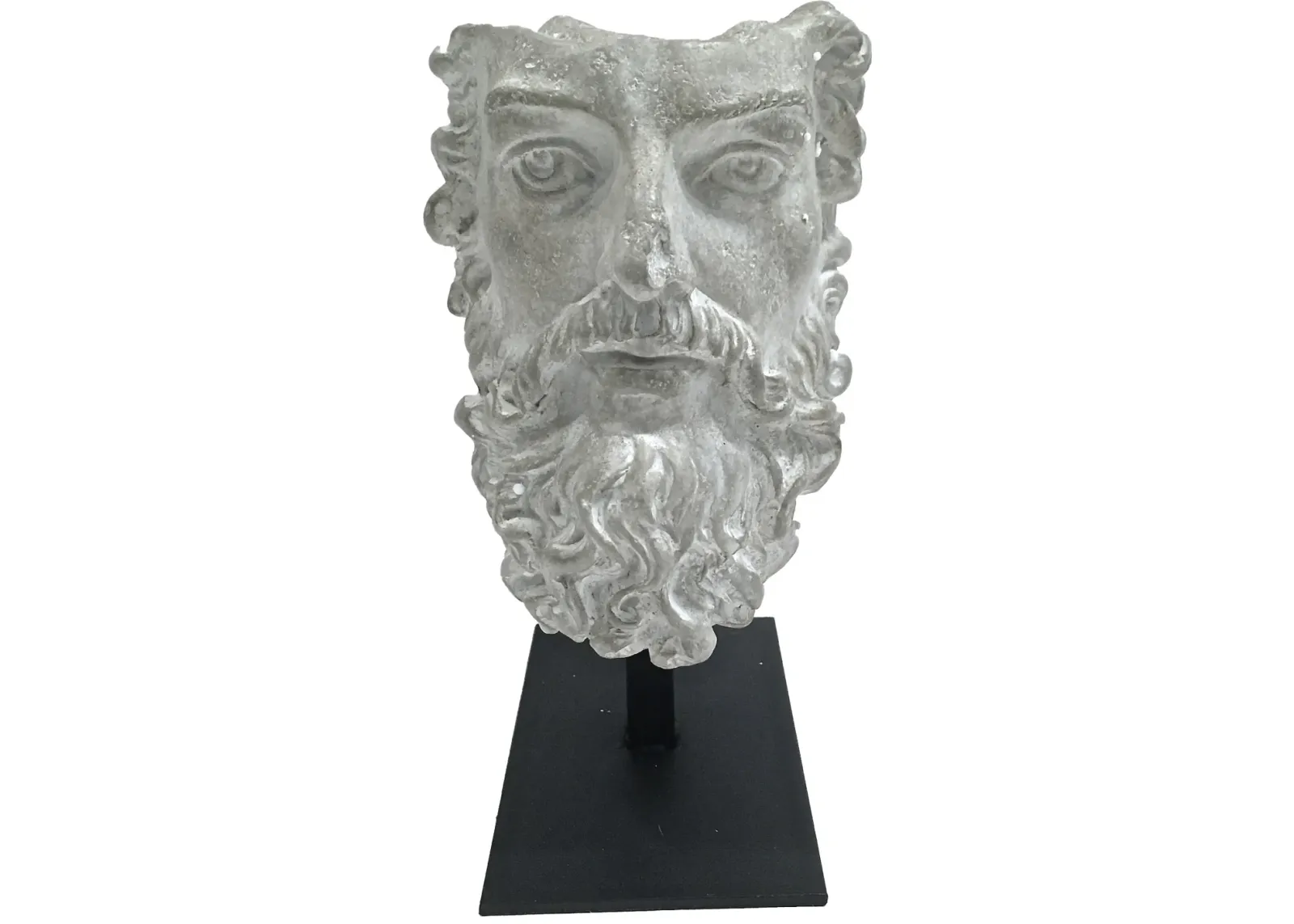 Zeus Bust Sculpture on Stand - Vermilion Designs - Gray