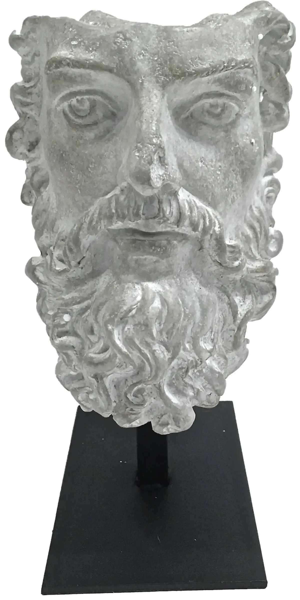 Zeus Bust Sculpture on Stand - Vermilion Designs - Gray