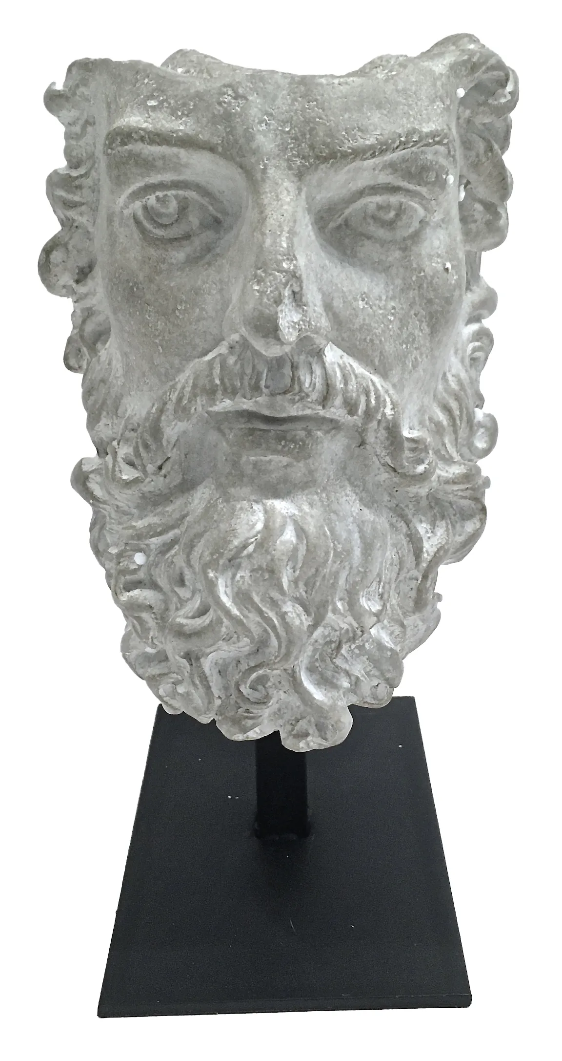 Zeus Bust Sculpture on Stand - Vermilion Designs - Gray