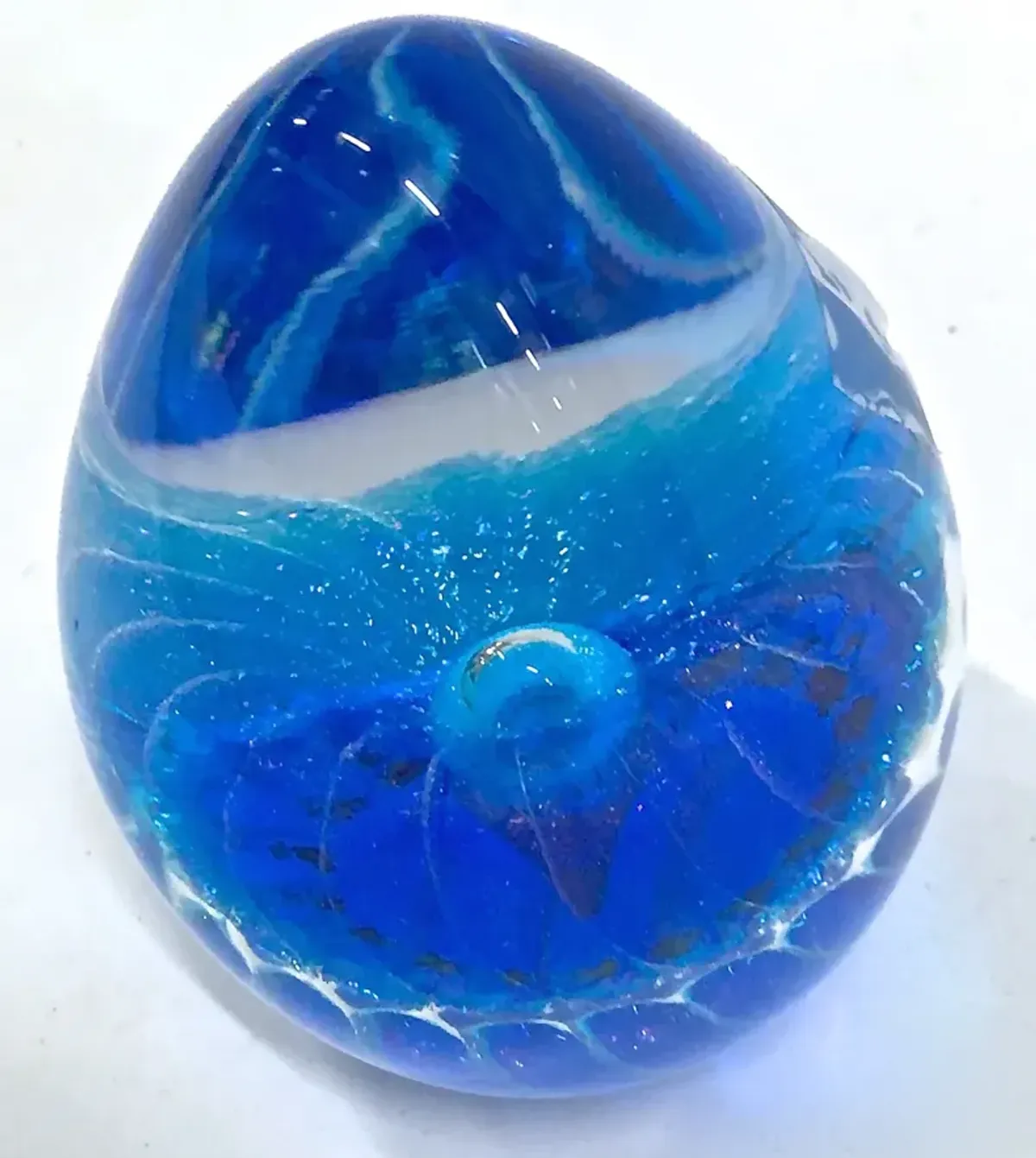 Sea Urchin Bubble Glass Sculpture - Vermilion Designs - Blue