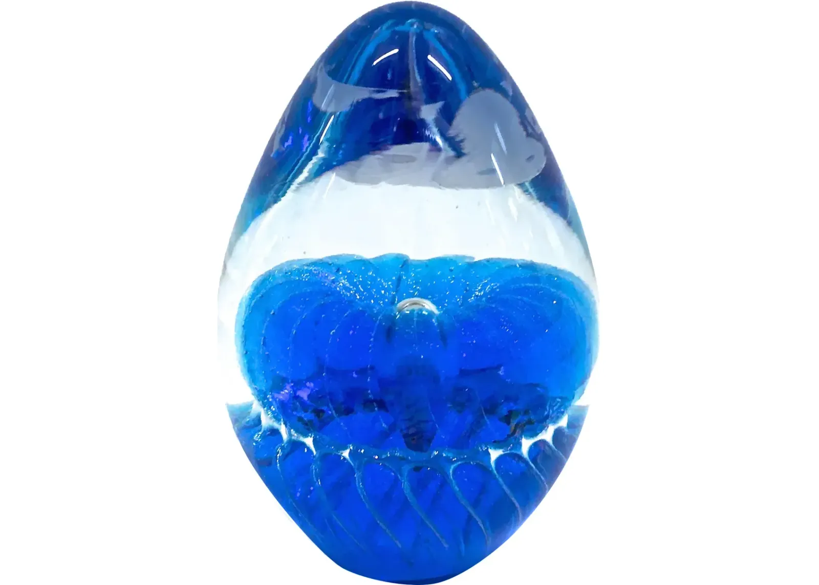 Sea Urchin Bubble Glass Sculpture - Vermilion Designs - Blue