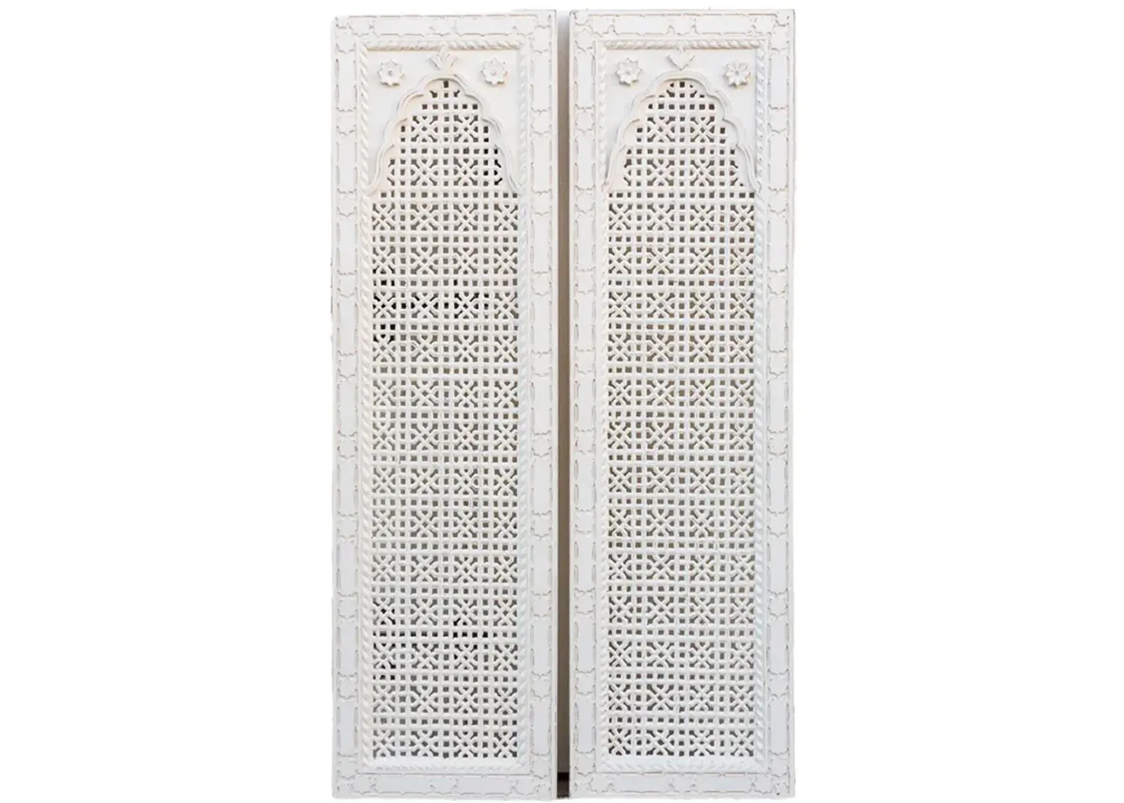 Pair of Arched Mihrab Door Panels - de-cor - White