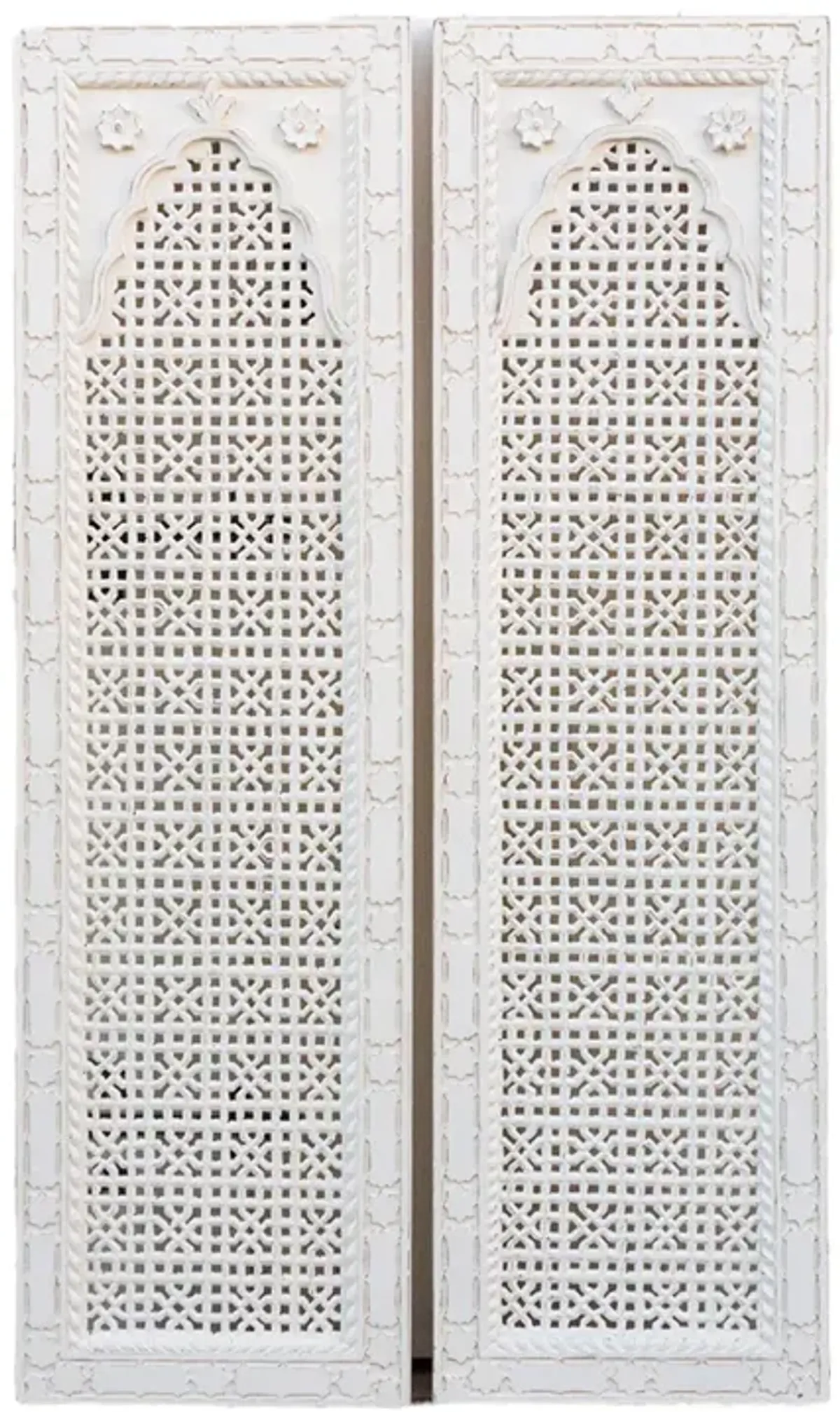 Pair of Arched Mihrab Door Panels - de-cor - White