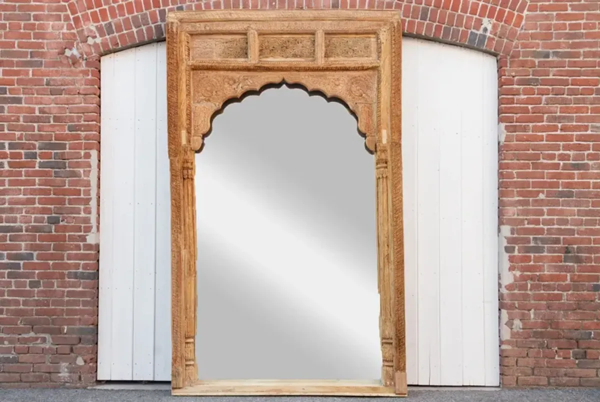 Very Tall Raj Arch Indian Floor Mirror - de-cor - Brown