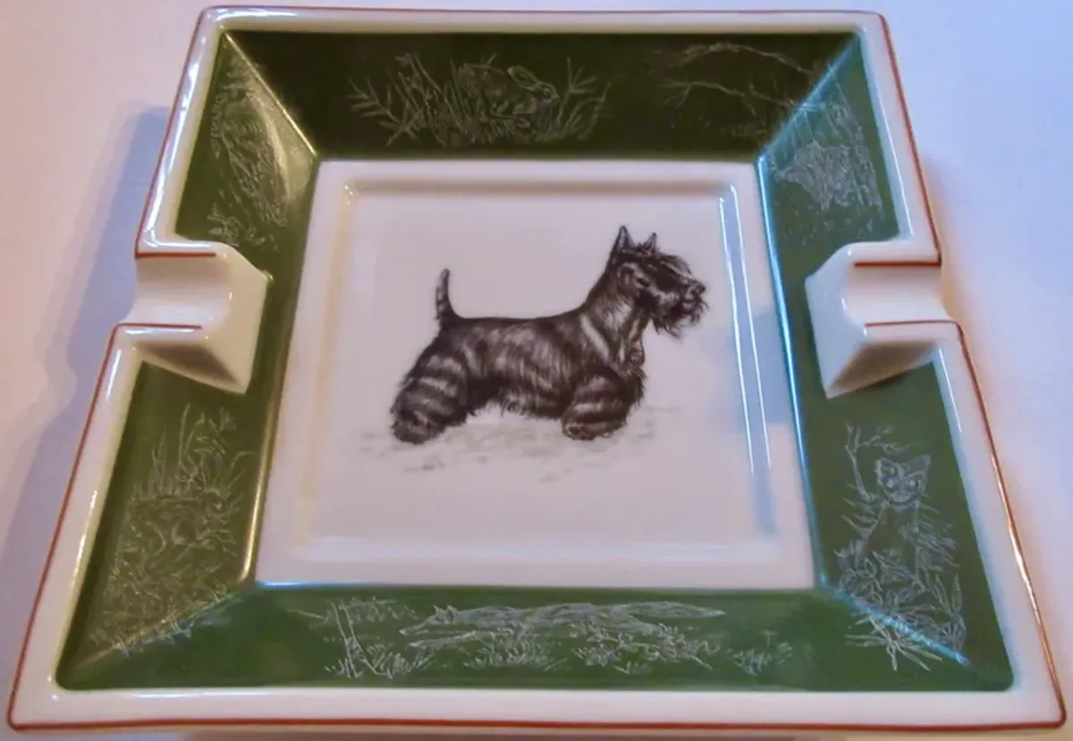 Hermes Scottish Terrier Cigar Ashtray - The Emporium Ltd. - Green