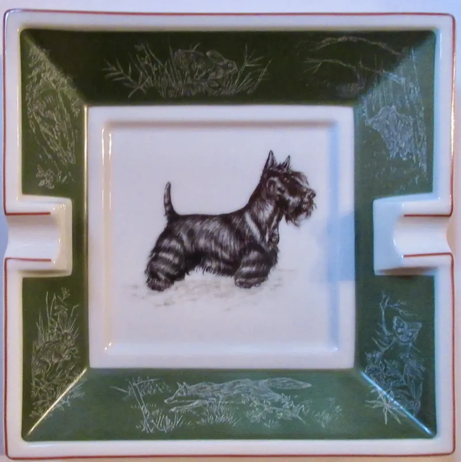 Hermes Scottish Terrier Cigar Ashtray - The Emporium Ltd. - Green