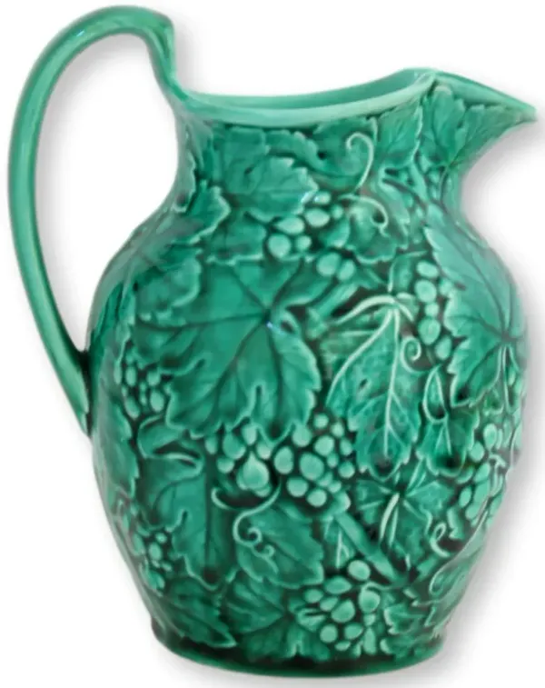 Wedgwood Grape & Vine Majolica Pitcher - Rose Victoria - Green