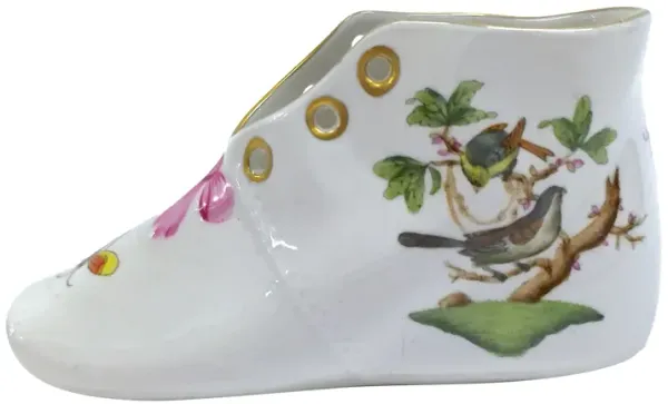 Vintage Herend Widbird & Butterfly Shoe - Vermilion Designs - White