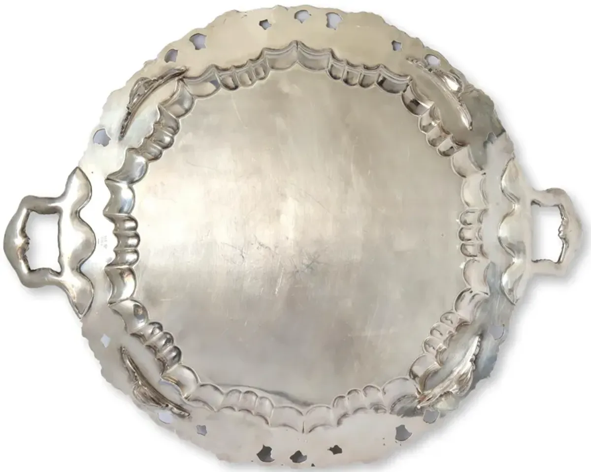 Oversized Silverplate Tray w/Grapevines