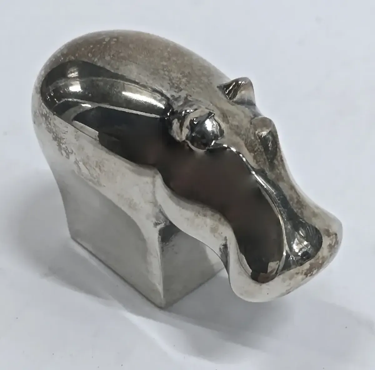 Silver Abstract Hippopotamus Figurine - Vermilion Designs