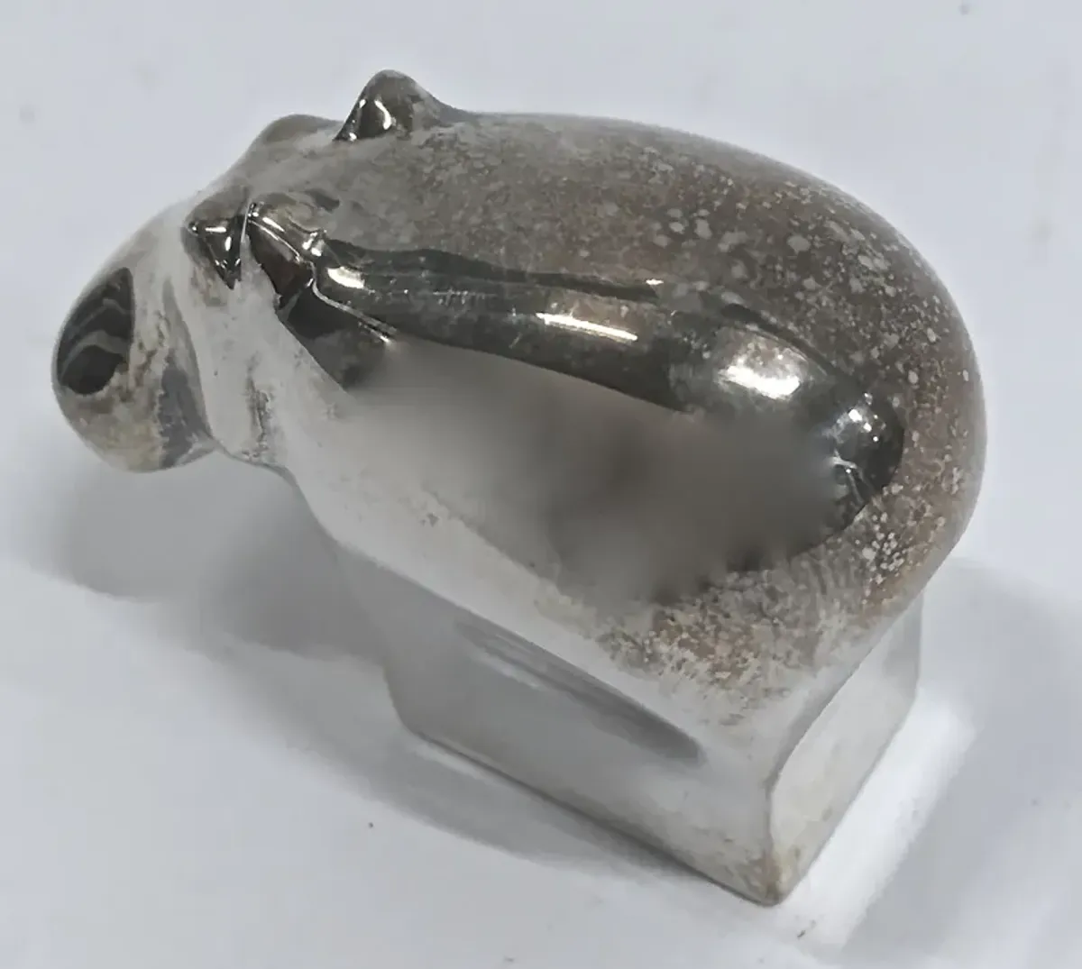 Silver Abstract Hippopotamus Figurine - Vermilion Designs