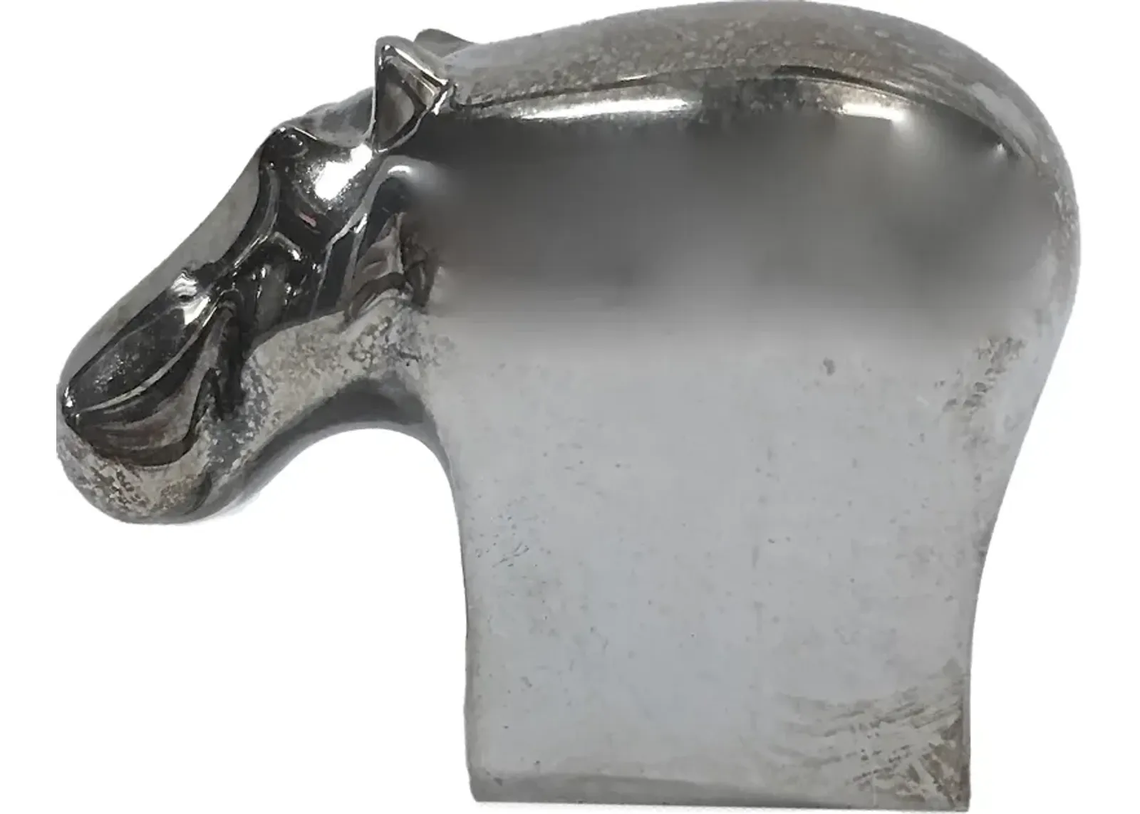 Silver Abstract Hippopotamus Figurine - Vermilion Designs