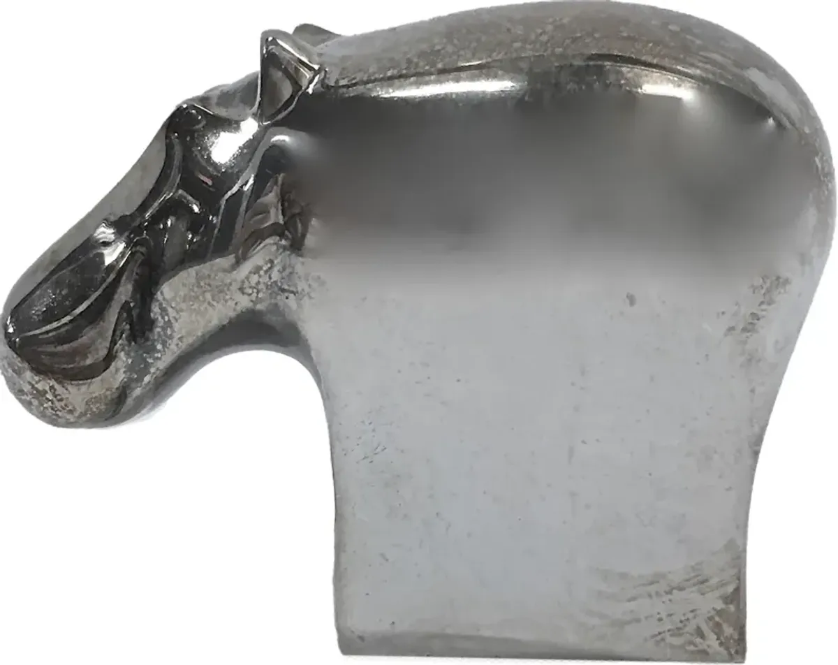 Silver Abstract Hippopotamus Figurine - Vermilion Designs