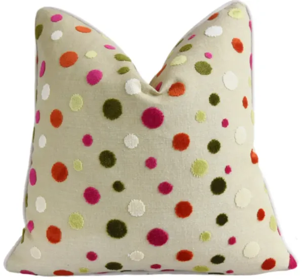 Designer Colorful Velvet Circle Pillow