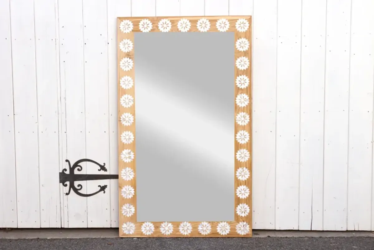 Bleached Blossom Mother of Pearl Mirror - de-cor - Beige