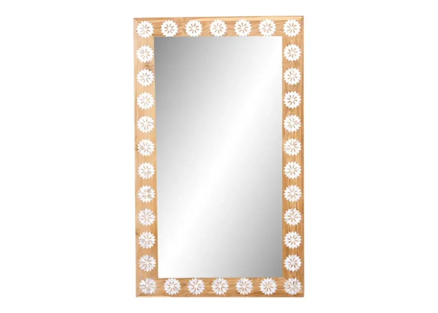 Bleached Blossom Mother of Pearl Mirror - de-cor - Beige