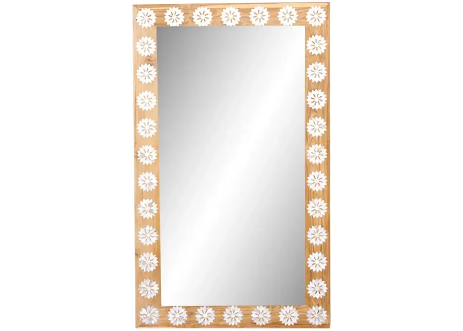 Bleached Blossom Mother of Pearl Mirror - de-cor - Beige