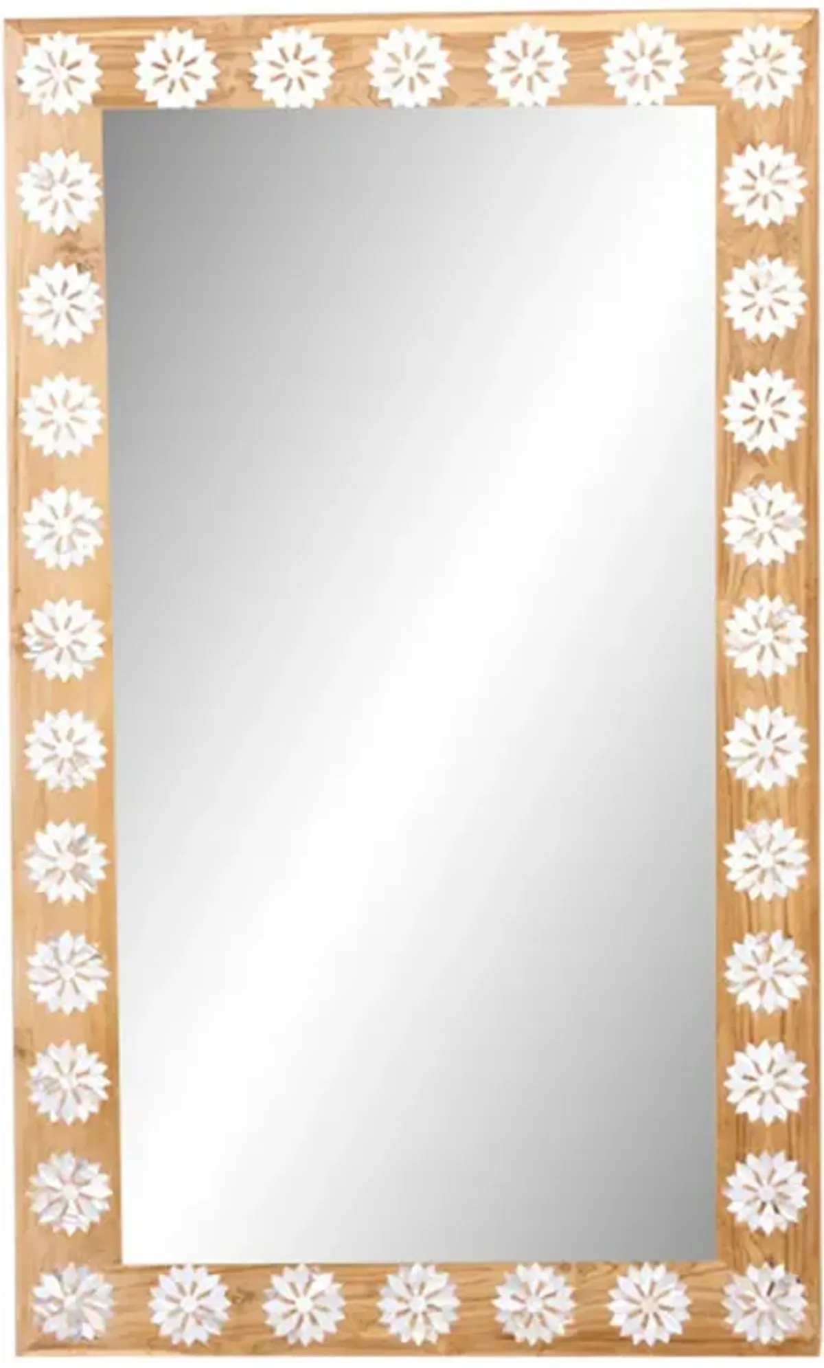 Bleached Blossom Mother of Pearl Mirror - de-cor - Beige