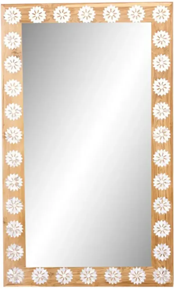 Bleached Blossom Mother of Pearl Mirror - de-cor - Beige