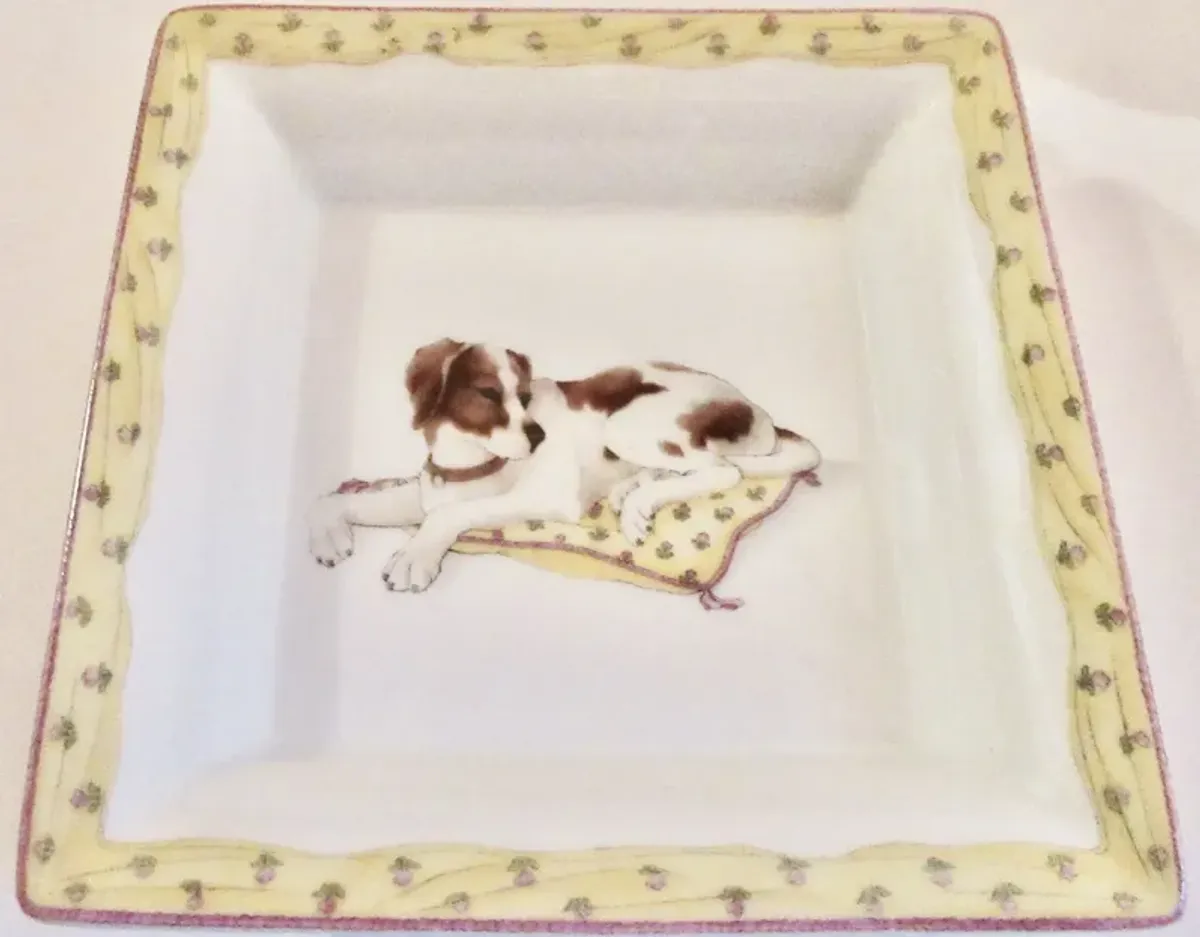 Hermes-Style Ferragamo Italian Dog Tray - The Emporium Ltd. - White