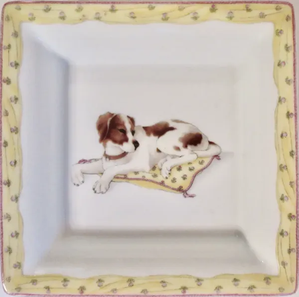 Hermes-Style Ferragamo Italian Dog Tray - The Emporium Ltd. - White