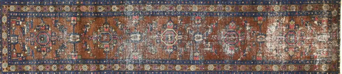 1920s Persian Heriz Runner - 2' x 9' - Nalbandian - Blue