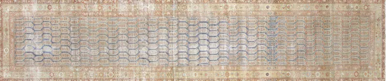 Persian Melayer Runner - 3'4" x 15'6" - Nalbandian - Gold