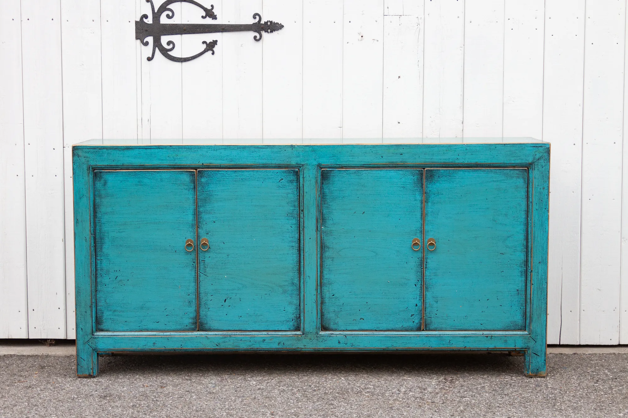 Asian Teal Blue Painted Sideboard - de-cor