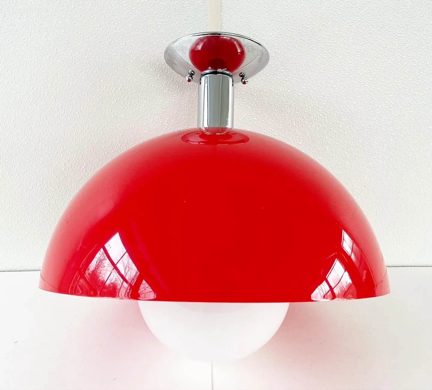 1960s Domed Semi-Flush Lights - Set of 2 - C the Light Interiors - Red