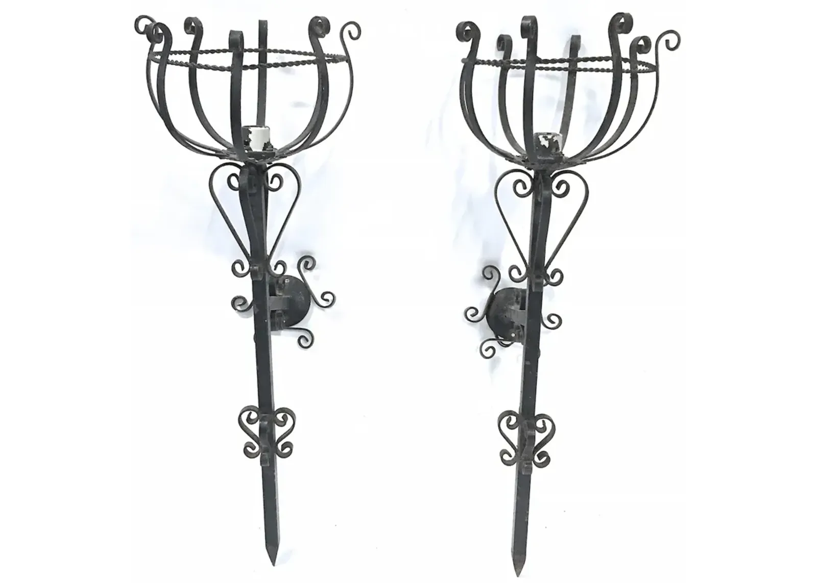 Black Forged Iron Gothic Sconces - PR - Vermilion Designs