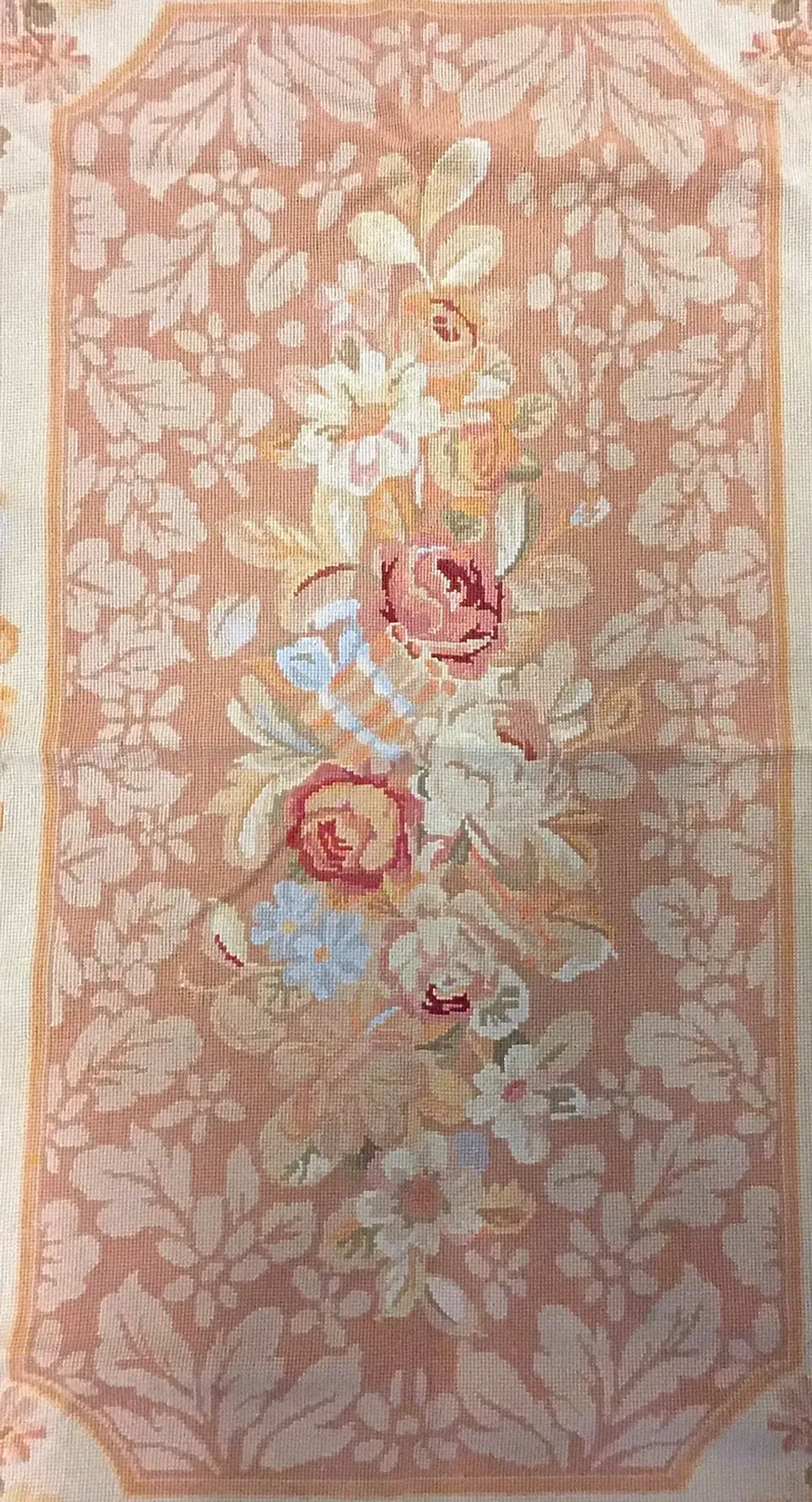 47"x 68" Floral Aubusson/Needlepoint Rug - Vermilion Designs - Beige - Beige