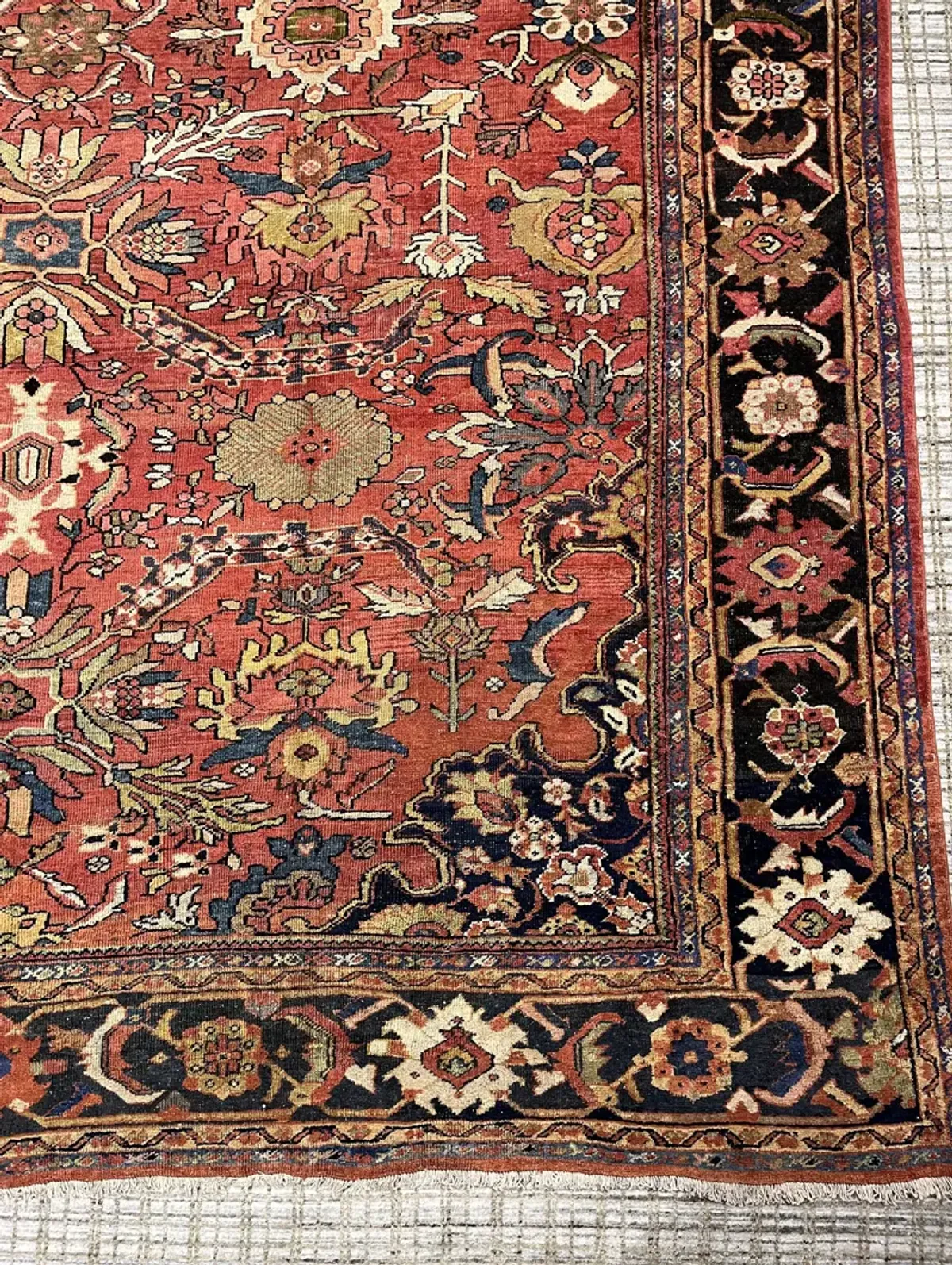 Antique Persian Mahal Rug 9'2 X 12'8 - Orange - Orange