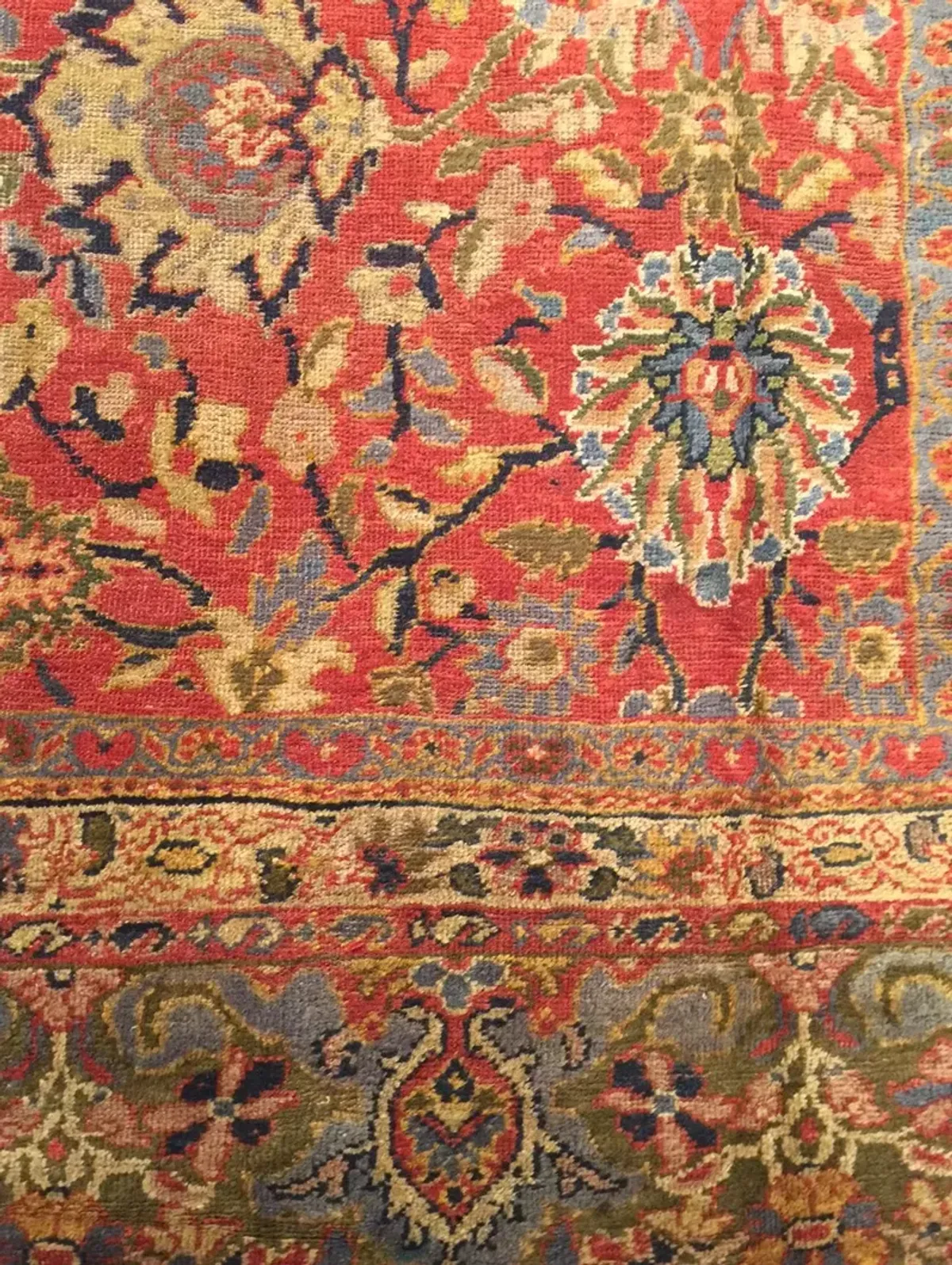 Antique Persian Mahal Rug 9'2 X 13'5 - Red - Red