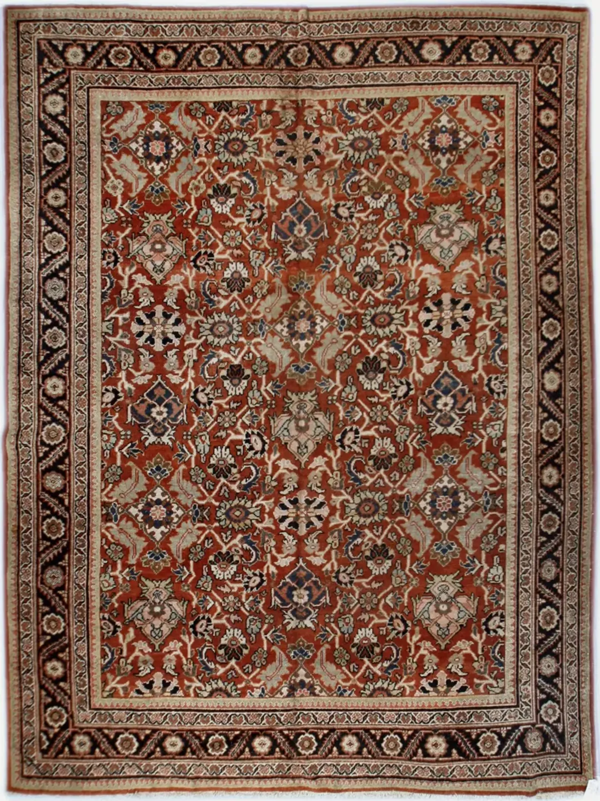 Persian Mahal Rug 8'11 X 11'8 - Red - Red