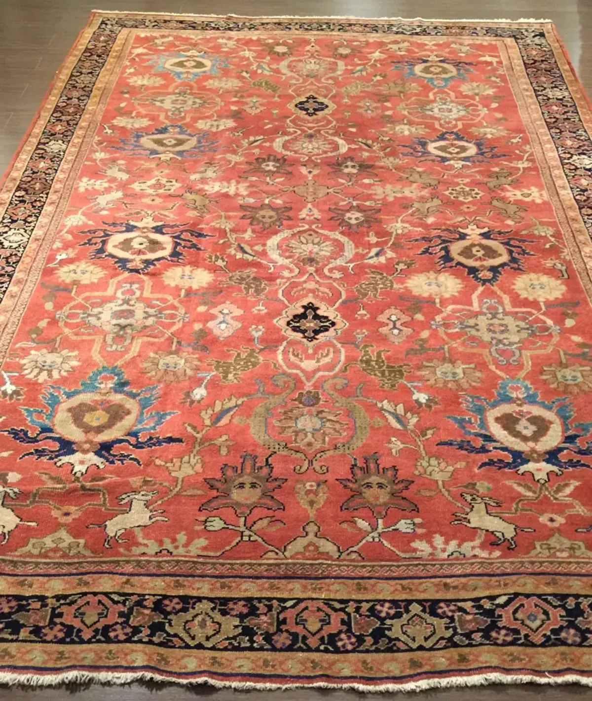 Antique Persian Sultanabad Rug 8'5X11'10 - Orange - Orange