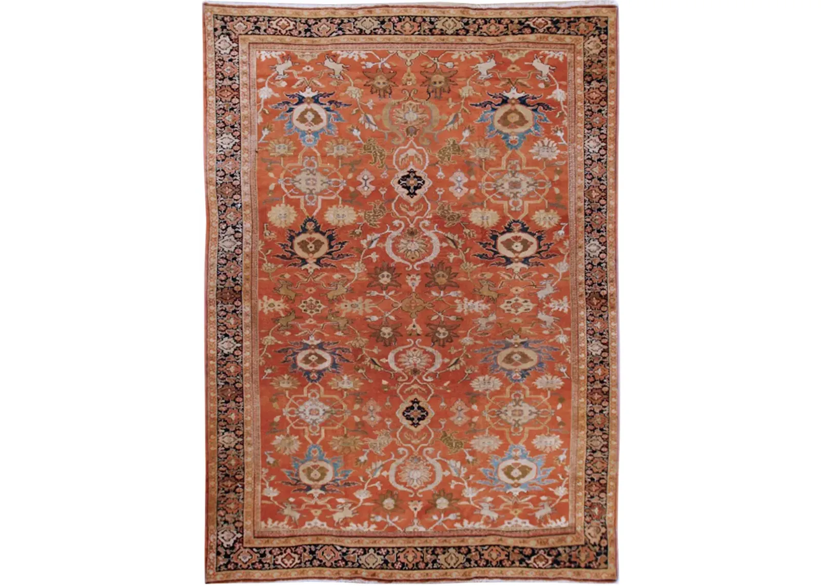 Antique Persian Sultanabad Rug 8'5X11'10 - Orange - Orange