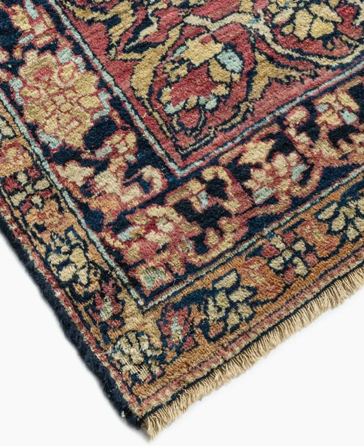 Antique Persian Kerman Rug 8'10 X 13'7 - Blue - Blue