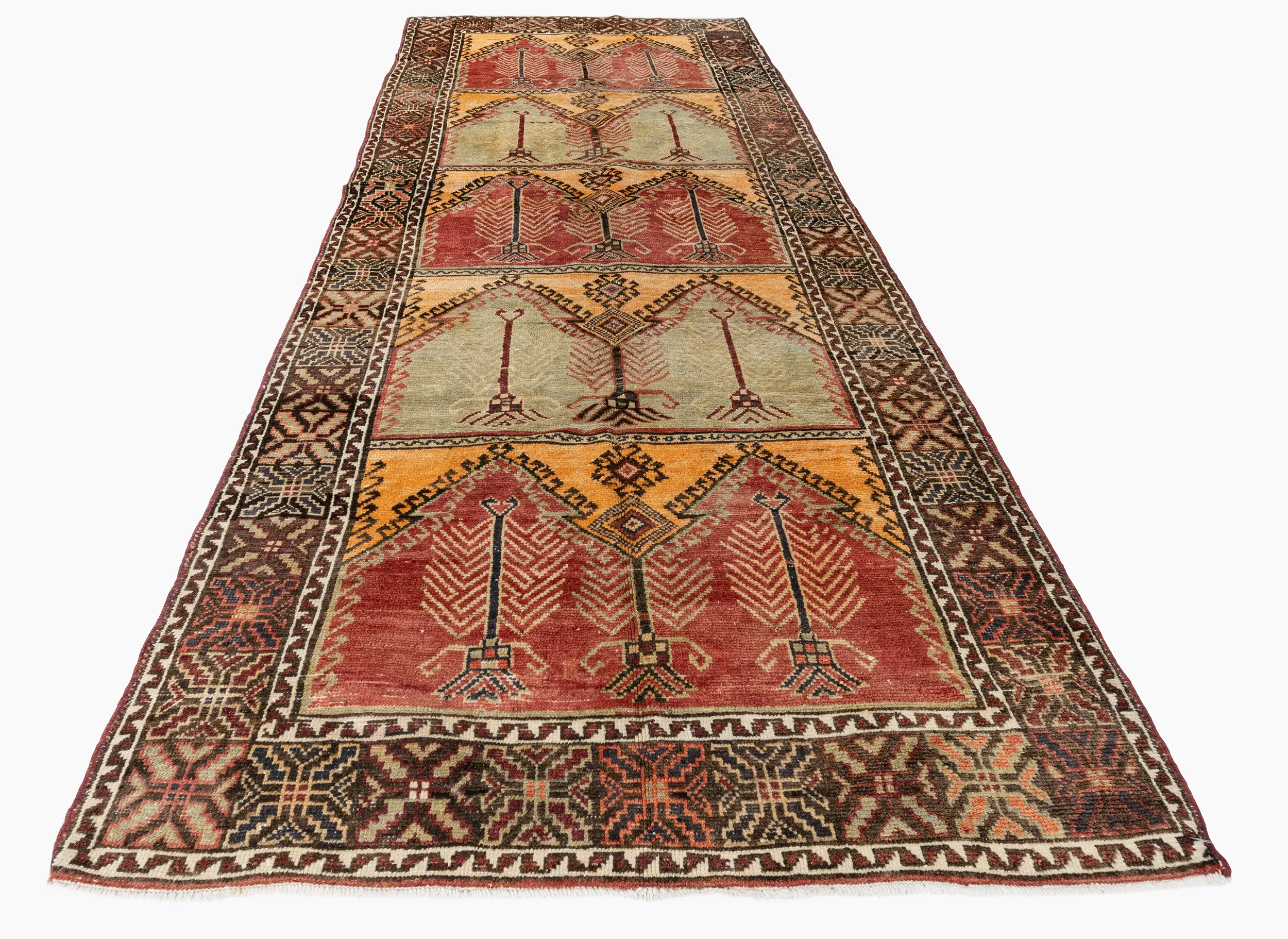 Turkish Oushak Rug 4'9 X 12'8 - Orange - Orange