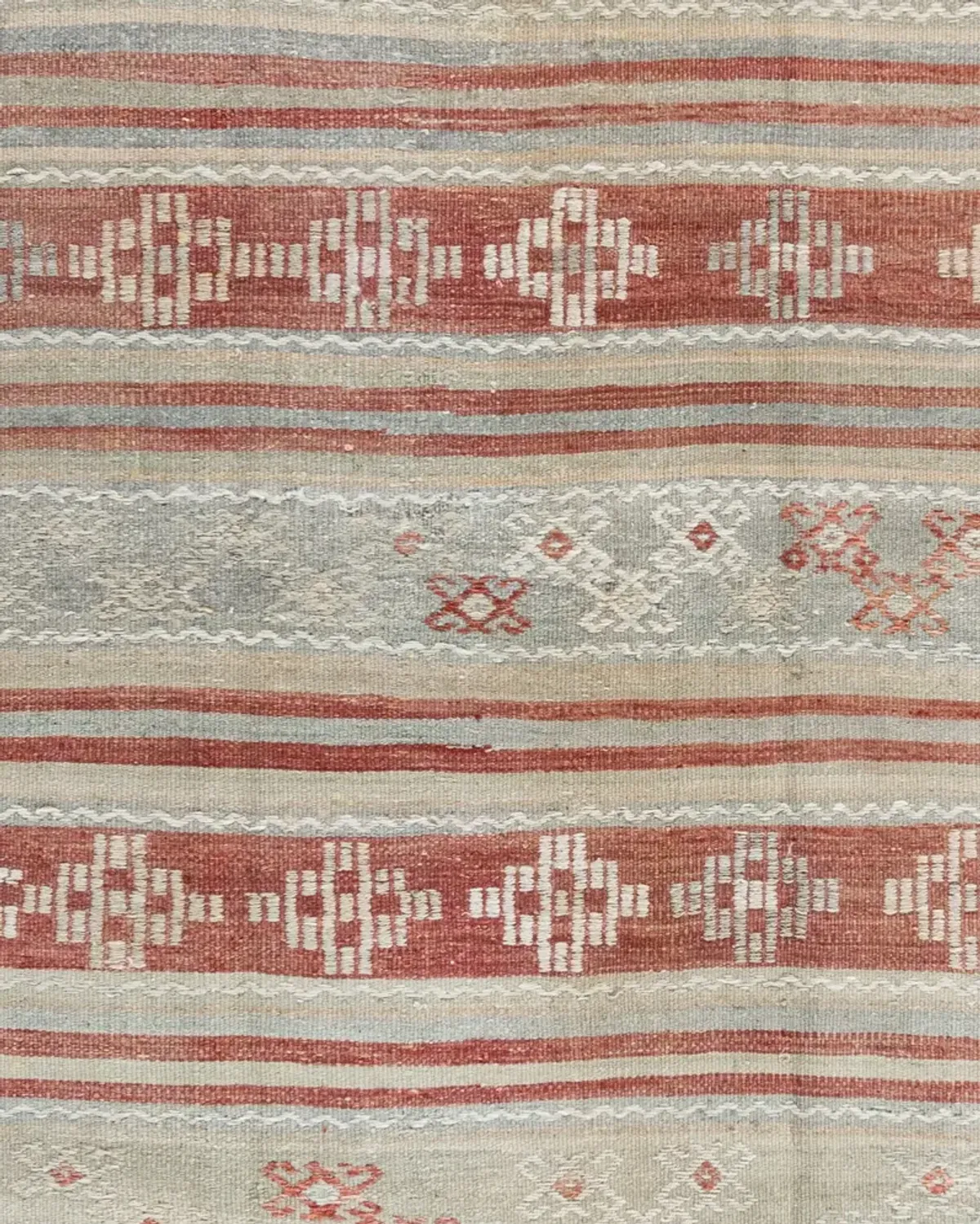 Turkish Flatweave Jajim Area Rug 5'3X9'1 - Red - Red